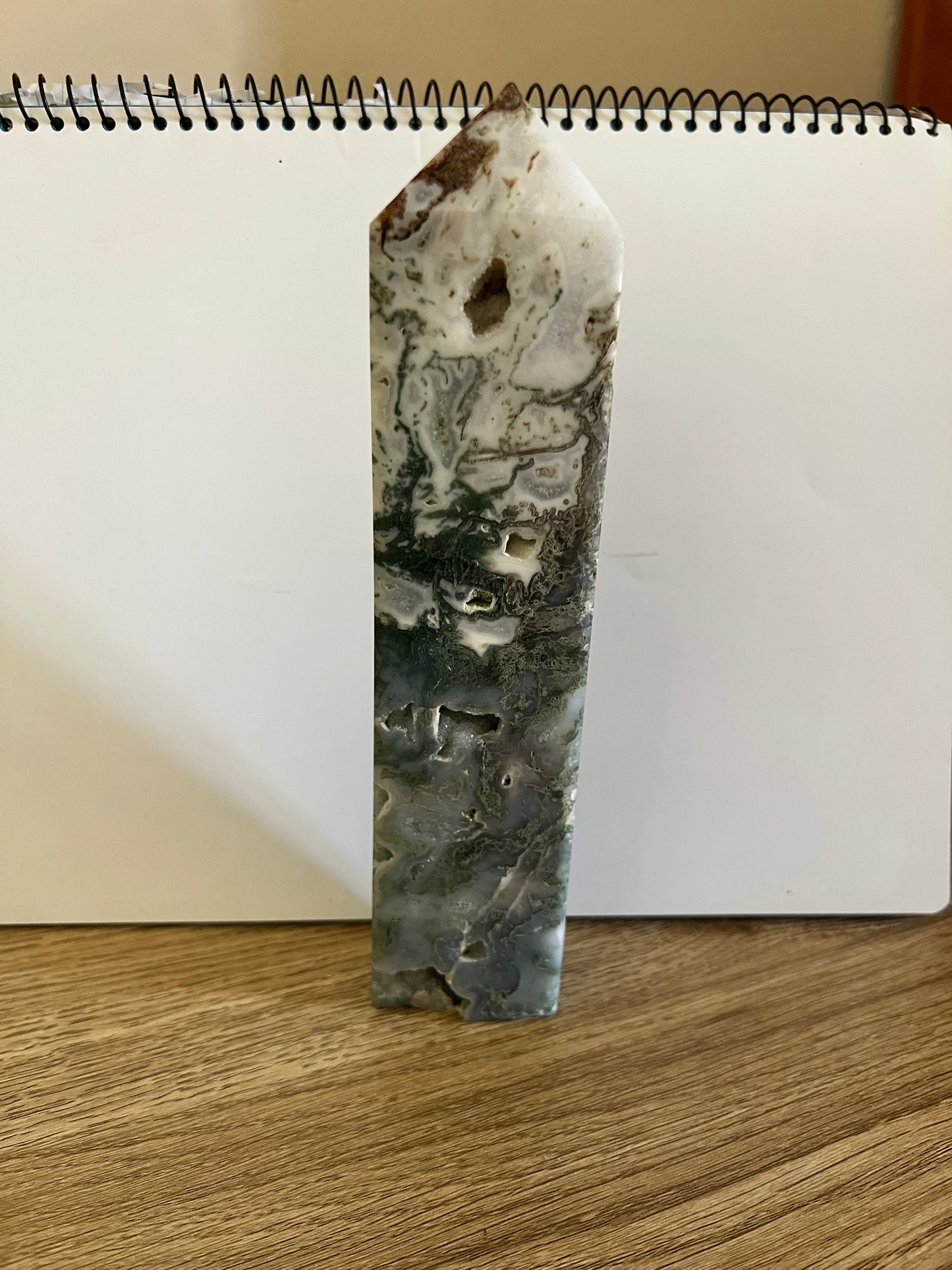 Green Moss Agate Tower