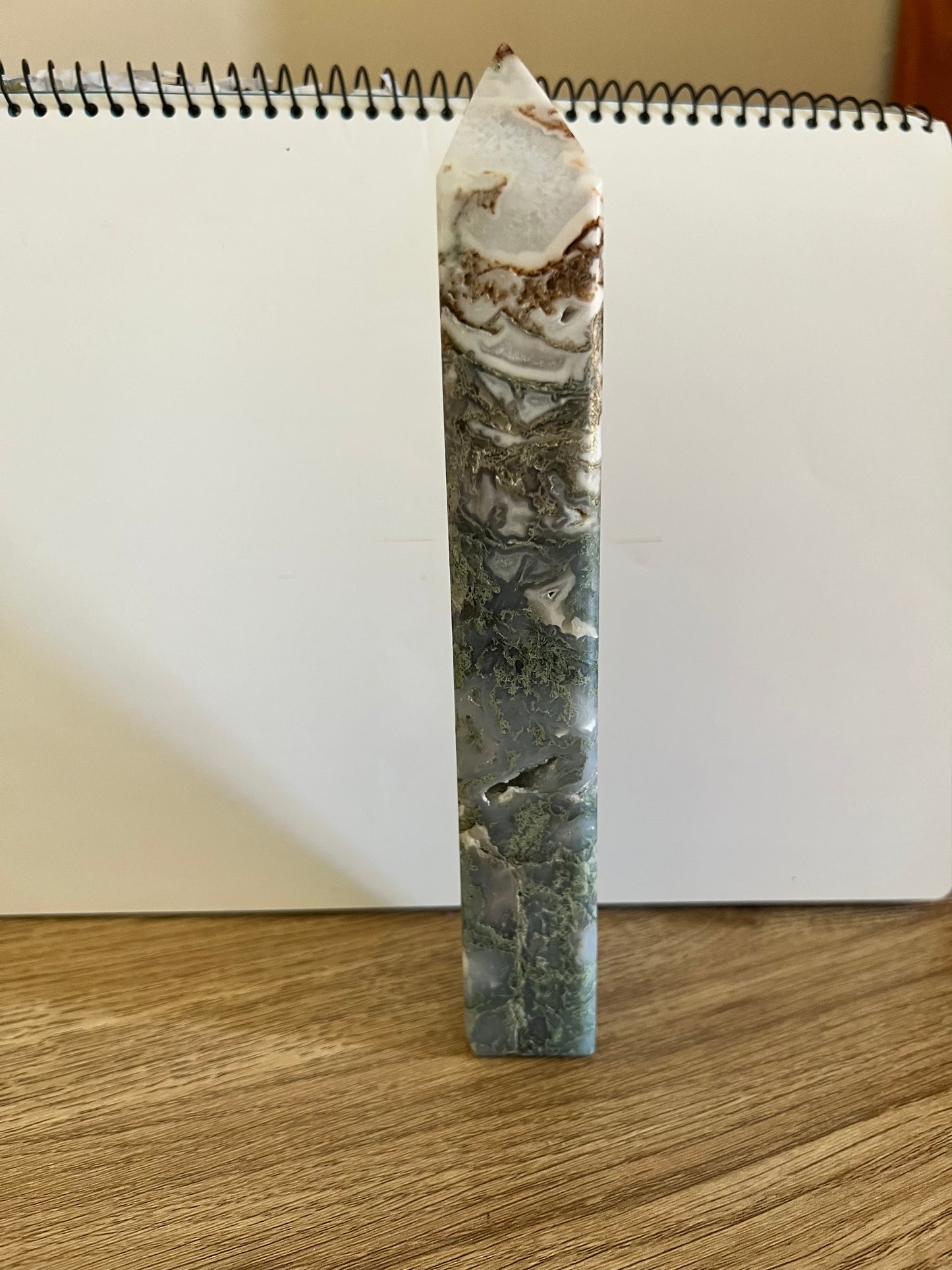 Green Moss Agate Tower