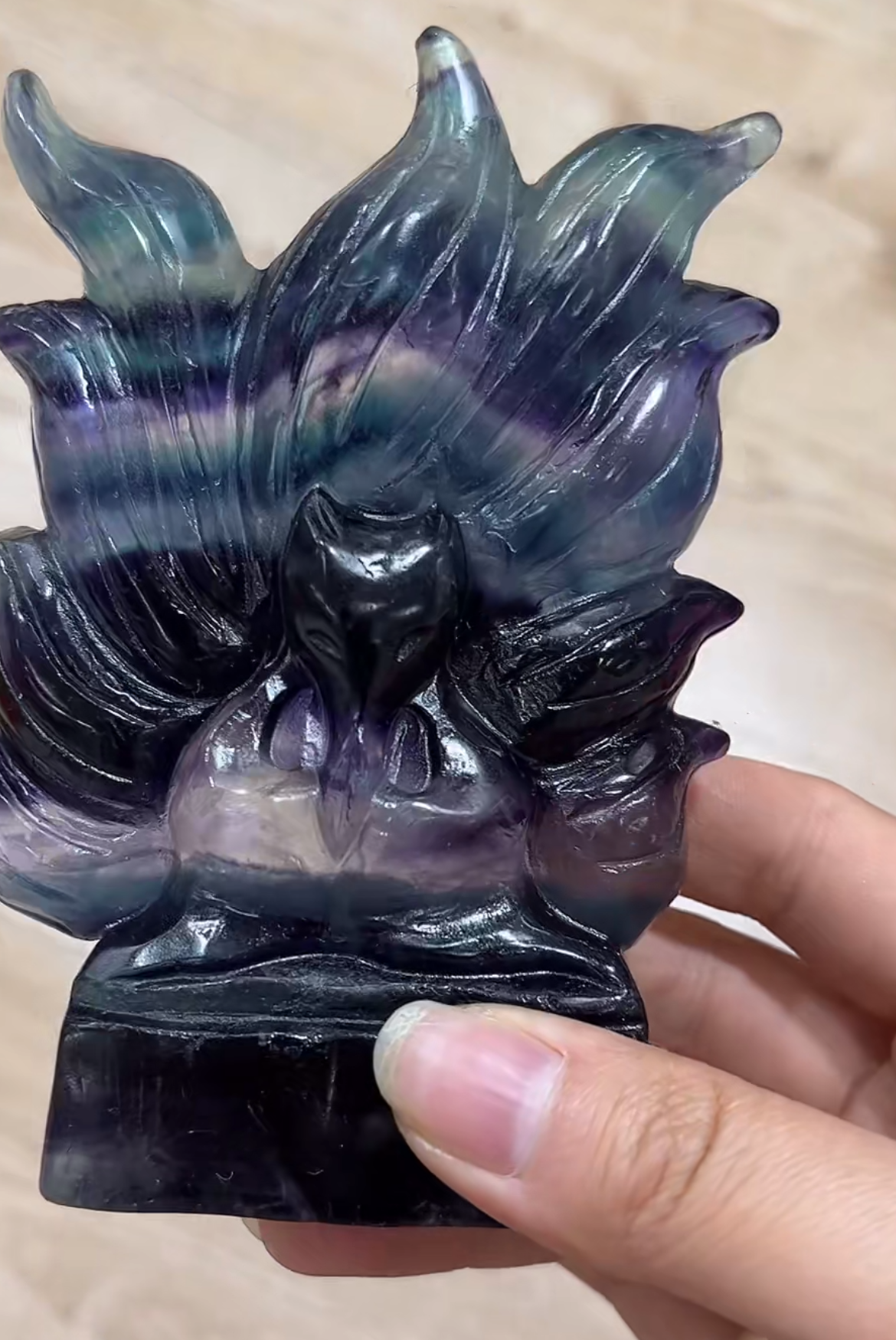 Rainbow Fluorite Nine Tail Fox